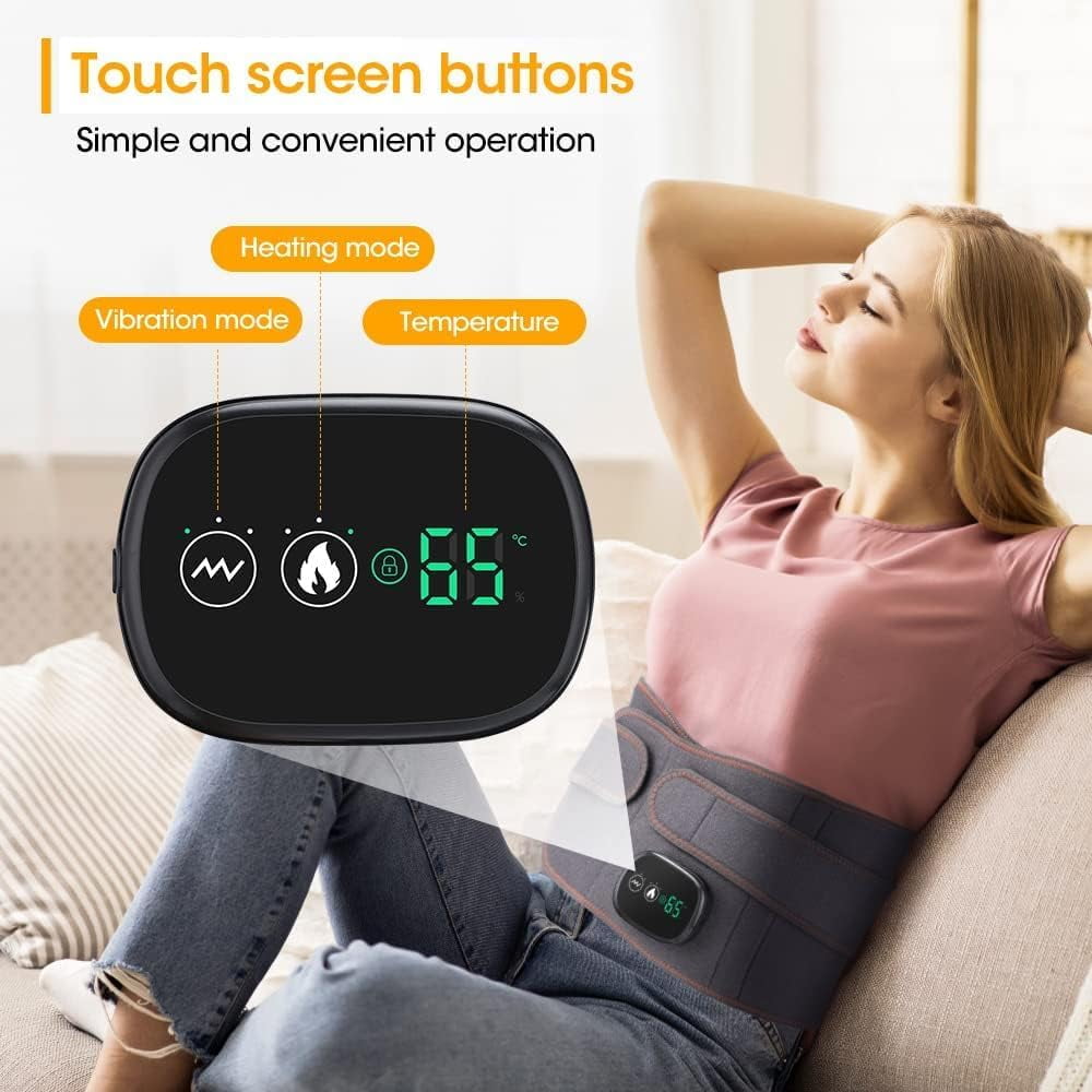 SUWU Cordless Heating Pad for Back Hatch Belt Massager with 3 Vibration and 3 Heat, Gifts for Men Women Dad Mom, Portable Heated Back Brace, Relaxing Gifts for Seniors