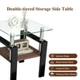 thumbnail image 3 of Coffee Table Set of 3,including 1 Coffee Table and 2 Square Eed Tables,living Room Table Set with Tempered Glass for Apartment Home Office,Clear Glass/Black Base, 3 of 5
