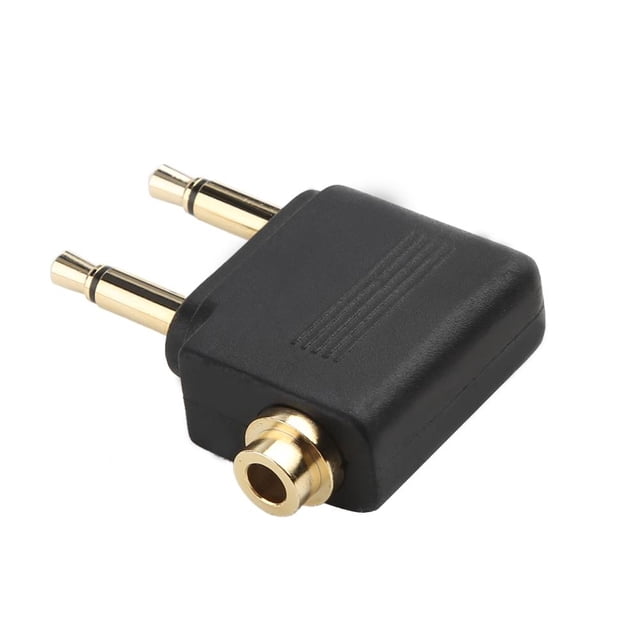 Adaptador de audio Jack de 3,5 mm Convertidor de audio para auriculares de viaje en avión (1 pieza)