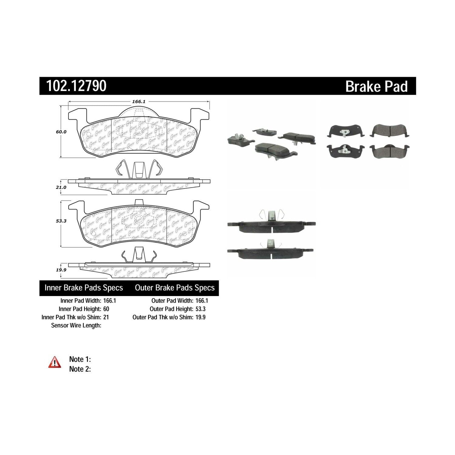 StopTech 102.12790 Brake Pad, Metallic