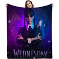 thumbnail image 2 of Wednesday Adams Blanket, Super Soft Blanket, 3D Print, Flannel Blanket, Suitable For Sofa, Living Room-week, 2 of 2