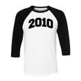 thumbnail image 1 of 2010 College Style Three-Quarter Raglan Sleeve Baseball Shirt Unisex X-Large White/Black, 1 of 5