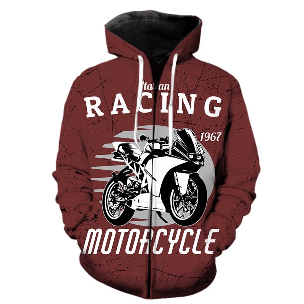 Sudadera con capucha y cremallera para hombre, estilo punk, de motocicleta, con estampado 3D, de gran tamaño, de manga larga, unisex, para adolescentes, gran oferta 2024, ropa de calle divertida