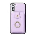 thumbnail image 7 of Compatible with Samsung Galaxy S22 Wallet Case, PU Leather Case with Card Holder, 360° Rotation Ring Kickstand, Shoulder Strap, Magnetic Snap Protective Case Designed for S22, Purple, 7 of 7