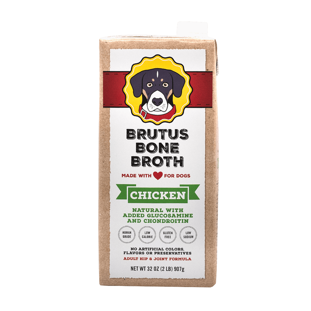 Brutus Bone Broth Chicken for Dogs 32 oz All Natural Human Grade Dog Food Topper with Chondroitin Glucosamine Turmeric Great for Picky Eaters Dry Food Tasty Nutritious Walmart