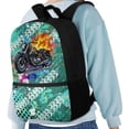 thumbnail image 4 of Uourmeti Skull Motorcycle Polyester Daily Backpack for Travelers, 17 Inchs Adjustable Shoulder Straps Lightweight Student Bookbag for Shopping School, 4 of 6