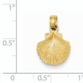 thumbnail image 4 of 14k Yellow Gold Scallop Shell Pendant Charm, 4 of 4