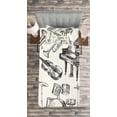 thumbnail image 3 of Ambesonne Beige Black Quilted Bedspread Set 2 Pcs, Musical Instruments, Twin Size, Beige Black, 3 of 3
