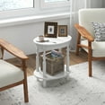 thumbnail image 2 of Gymax 2-Tier End Table Oval Compact Sofa Side Nightstand w/ Storage Shelf White, 2 of 9