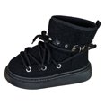 thumbnail image 6 of Women’s Winter Ankle Boots Thick faux furry Lined Lace Up Design Non Slip Platform Round Toe Warm Snow Booties, 6 of 7