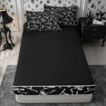 thumbnail image 4 of Erosebridal Halloween Skeleton Zipper Queen Comforter Set with Fitted Sheet and 2 Pillowcases,Gothic Theme Zipper Bedding Set,Black,Reversible, 4 of 7