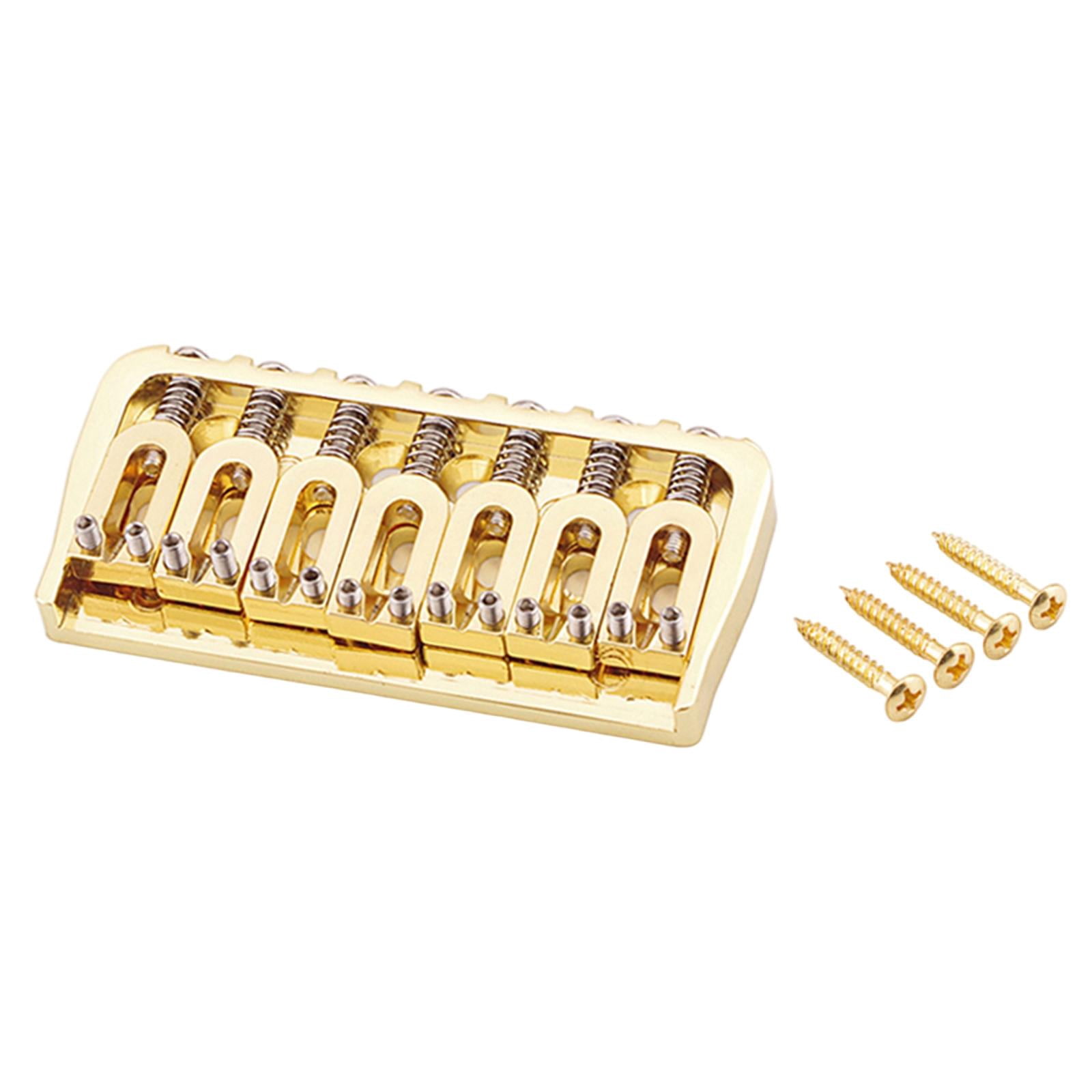 LeeQinersw 7 String Saddle Bridge Durable Gold Replacement ST Style Upgrade Through Body for Electric Guitar Electric Bridge Parts Guitar Accessories