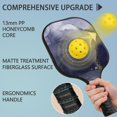 thumbnail image 2 of Pickleball Paddles Set Of 2, Fiberglass Surface, Turquoise Marble Pattern, 4 Balls & Bag, 2 of 5
