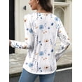thumbnail image 3 of Zeagoo Long Sleeve Shirts for Women V Neck Henley Tops Pleated Button Casual Dressy Blouses Fashion Tunic Outfits, 3 of 4