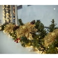 thumbnail image 4 of RECUTMS 10 Pack Glitter Artificial Poinsettia Flowers Christmas Wreath Christmas Tree Flowers Ornaments(6.7inch, Gold), 4 of 7