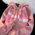 thumbnail image 4 of Sudadera con capucha con bordado de diablo Harajuku para mujer, ropa de calle japonesa, sudadera suelta de dibujos animados, sudadera con cremallera para pareja, ropa gótica Y2k, 4 of 5