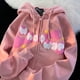 thumbnail image 4 of Sudadera con capucha con bordado de diablo Harajuku para mujer, ropa de calle japonesa, sudadera suelta de dibujos animados, sudadera con cremallera para pareja, ropa gótica Y2k, 4 of 5