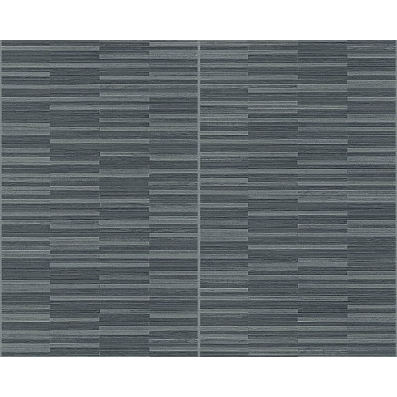 Concord Wallcoverings. Textured Wallpaper Stone Featuring Tiles, Dark Gray, 21 In x 33 Ft (56 sq. ft), 952574