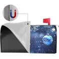 thumbnail image 4 of Festive Magnetic Mailbox Cover Blue Ball Christmas Pattern Outdoor Mailbox Protector Holiday Seasonal Decorative Garden Yard Home Large Size 25.5 x 21 Inch, 4 of 6