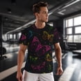thumbnail image 3 of Wukai Butterfly Print Men's Short-Sleeved Mesh T-Shirt,Quick-Dry Short Sleeve Workout T-Shirt-5X-Large, 3 of 8