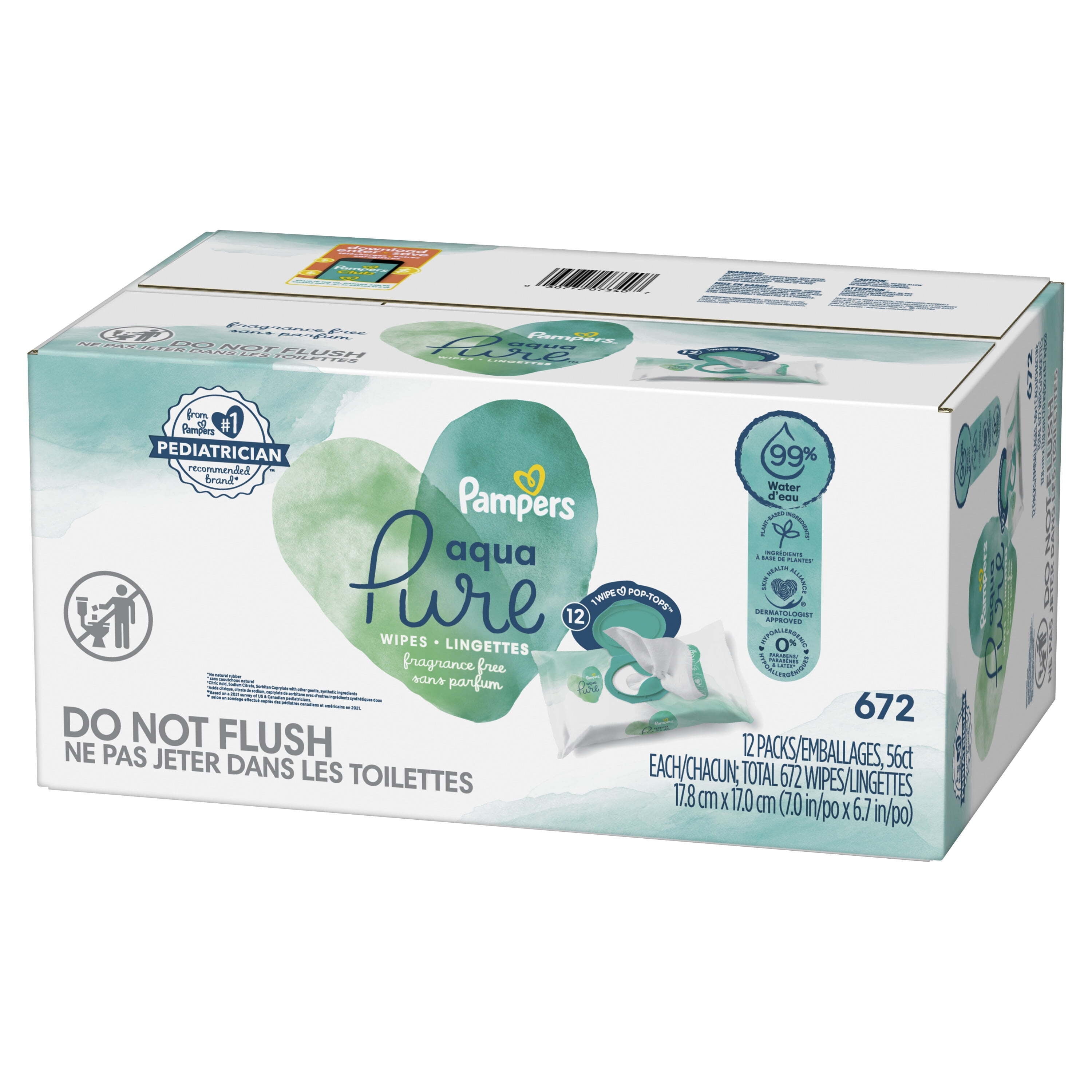  Pampers Aqua Pure - Toallitas sensibles para bebé, 10 unidades,  560 unidades : Todo lo demás