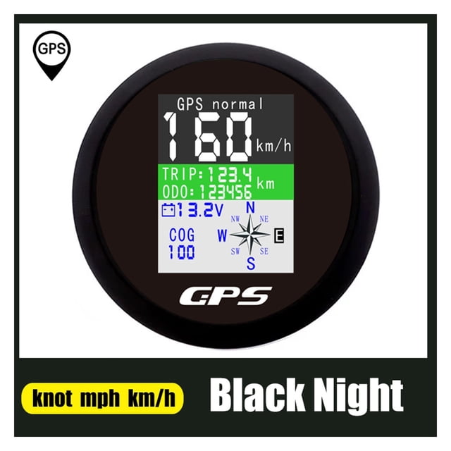 85mm GPS Speedometer With GPS Antenna For Boat Car Motor Yacht TFT Screen Waterproof Odometer Adjustable Trip ODO COG Voltmeter