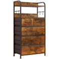thumbnail image 1 of Ourlova Commode pour Chambre avec 5 Tiroirs, Commodes et Chiffonniers pour Couloir, Entrée, Unité d'Organisation de Rangement avec Tissu, Cadre en Métal Robuste, Dessus en Bois, 1 of 9