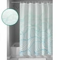 thumbnail image 3 of Small Stall Shower Curtain 36x78 Inch Narrow Half Size Coastal Ocean Bath Curtains Bathroom Decor Modern Minimalist Sea Waves Striped Art Waterproof Fabric Shower Curtain Set with Hooks 36 Inch, 3 of 6
