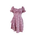 thumbnail image 3 of Vestido Estampado Vestido estampado de mujer con cordones Mini vestido de playa Vestido de cintura para arriba (Rosa XL) Ygjytge para Mujer Rosa T 3EG, 3 of 6