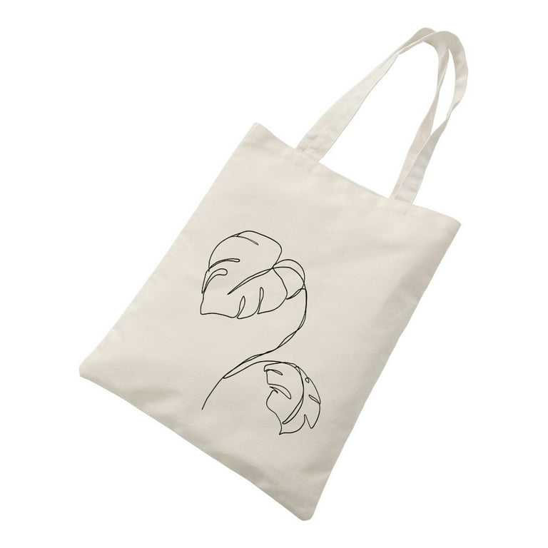 Women Canvas Minimalist Art Tote Bag Reusable Grocery Bag Handbag for Casual Travel Gifts, No Zipper