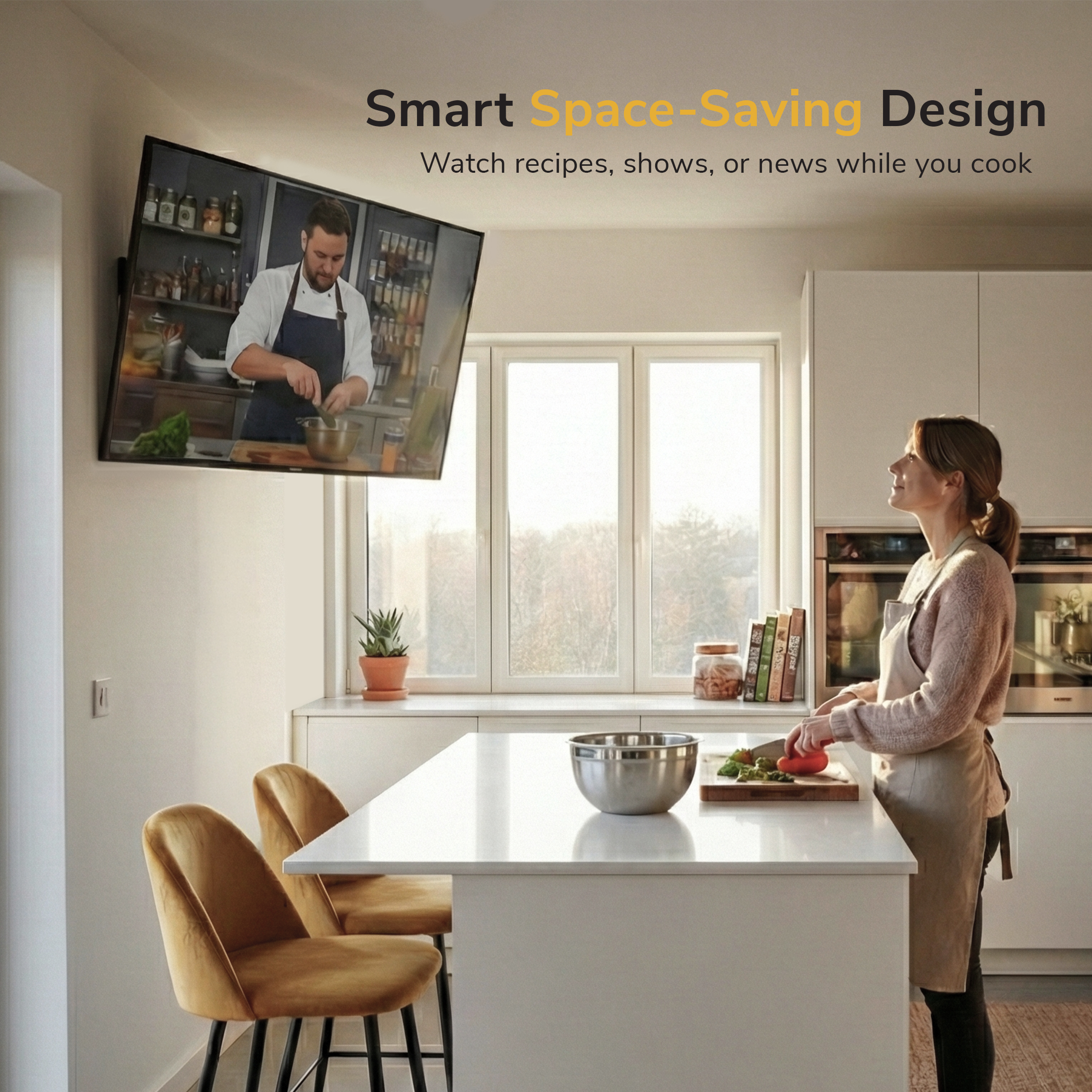 Mount-It! Full Motion TV Wall Mount Bracket for 19" to 42" TV's, Capacity 44 lbs.