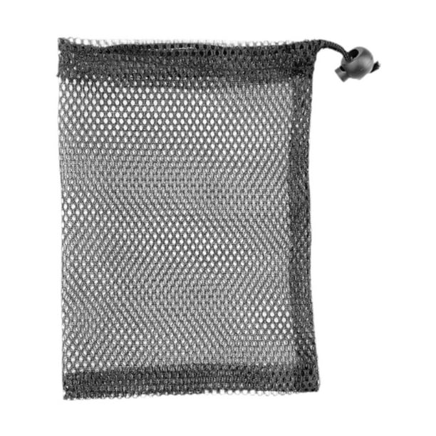 Bolsa de malla con cordón, gran capacidad, gruesa, de nailon, multifuncional. 15cm x 20cm