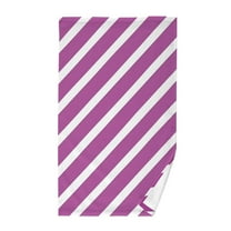 Purple-white Diagonal Stripes Pure Cotton Bath Towel Hand Towel 1 Piece for Pool Beach Gym 16" x 28"