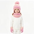thumbnail image 4 of Wioihee Kids Winter Hat Gloves Scarf Set,Children Hats Beanie with Pom Knit Neck Warmer Gaiter Mittens Fleece Lined Set, 4 of 6