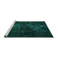 thumbnail image 2 of Ahgly Company Machine Washable Indoor Rectangle Abstract Turquoise Blue Modern Area Rugs, 5' x 7', 2 of 4