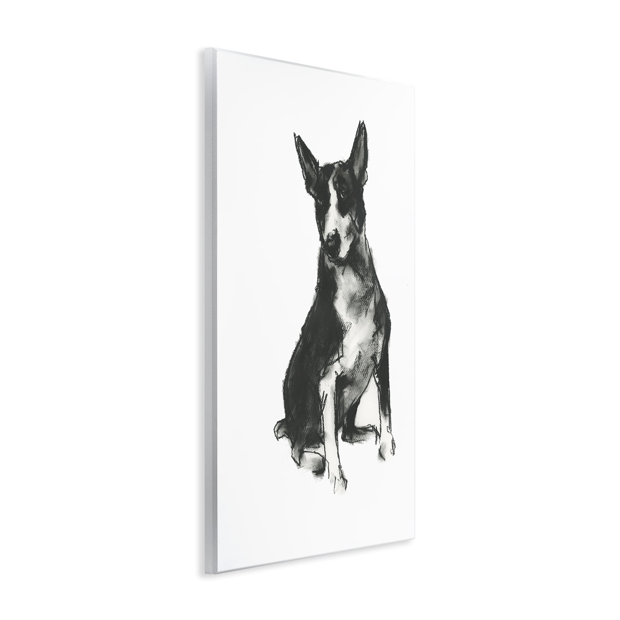 Stupell Industries Charcoal Dog Drawing Animals & Insects Drawing Unframed Art Print Wall Art, 13 x 19