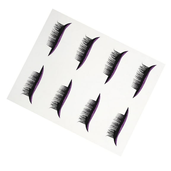 MLINS  4 Pairs Eye Fake Eyelashes on Eyeliner Strip Decal Sturdy