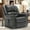 Grey, variant on OUINCH Manual 360° Swivel Rocker Recliner Chair with USB Ports, Faux Leather, Dark Brown