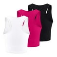 thumbnail image 3 of VBARHMQRT Loose Tank Tops for Women Women's 3 Piece Tank Tops Ribbed Seamless Workout Exercise Shirts Yoga Crop Tops Womens Camisoles Plus Size Crop Top, 3 of 3