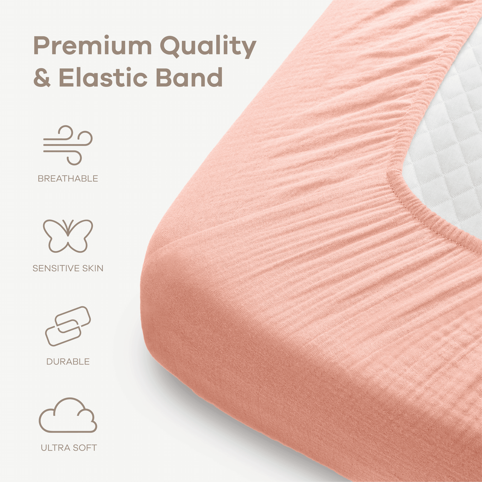 Comfy Cubs Muslin Crib Sheet, 100% Muslin Cotton Crib Sheets for Standard Crib Mattresses (Lace Pink)