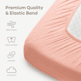 thumbnail image 4 of Comfy Cubs Muslin Crib Sheet, 100% Muslin Cotton Crib Sheets for Standard Crib Mattresses (Lace Pink), 4 of 7