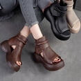 thumbnail image 1 of Sandalias de plataforma alta para mujer con suela gruesa, estilo nuevo de verano, prendas de vestir de moda, botas cortas con boca de pez ahuecadas, sandalias romanas para mujer, 1 of 5