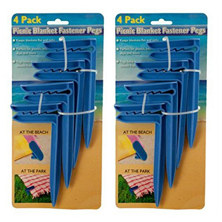 Set of 8 Black Duck Brand Blue Picnic Beach Blanket Fastener Pegs 8 Walmart