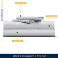 thumbnail image 2 of 600 TC Egyptian Cotton RV King Bed Sheet Set Include's - 15" inch Deep Fitted Sheet | 1 Flat Sheet | 2 Pillowcases | Light Grey Solid, 2 of 7