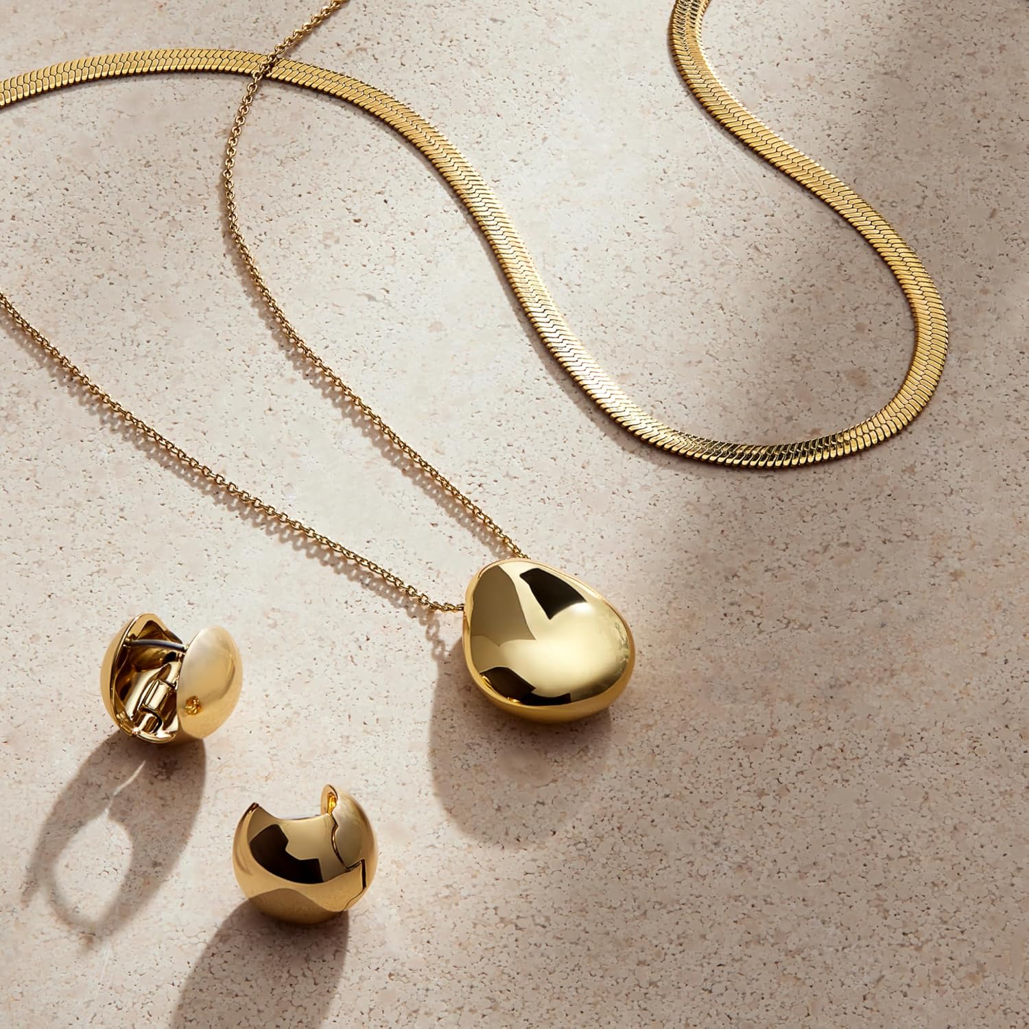 Leander Gold Chain Necklaces for Women - 14K Gold Plated, Hypoallergenic Jewelry - Dainty, Layering & Trendy Necklace Styles with Herringbone & Paperclip Designs Jewelry Assorted Styles