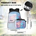 thumbnail image 3 of Bulopur Pink Cute Axolotl Print Kids School Backpack Set 4 Pcs Breathable Lightweight Kids School Bag with Pencil Case and Water Bottle Cover for Elementary Students, 3 of 8