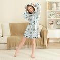 thumbnail image 3 of FORMRS Niños Bathrobe Unisex Hooded Robe Soft Plush Pajamas Sleepwear, Size 2-3T, Cute Cat Faces, 3 of 7