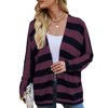 ametoys Fashion Women Knitted Cardigan Striped Batwing Sleeve Open Front Autumn Winter Sweater Coat