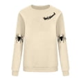 thumbnail image 4 of NMMUED Chandail en Molleton d'Halloween pour Femmes, Chemises d'Automne pour Femmes, Cadeaux d'Halloween pour Femmes, Hauts Y2k pour Femmes, Chemises d'Halloween pour Femmes, Chandails en Molleton Col Rond pour Femmes, Beige TTG, 4 of 4