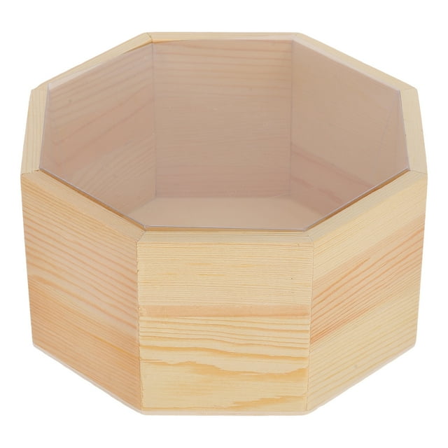 Miangastore Boîte de Fenêtre Rétro en Bois et Verre 1Ensemble 5.9X5.9X3.1In